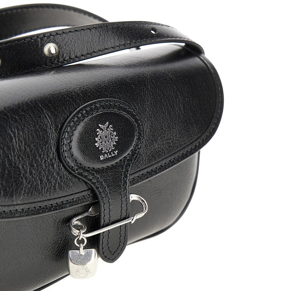 Leather mini 'Beckett' bag with safety-pin