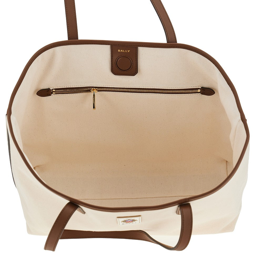 Canvas tote bag with Bally Crest patch
