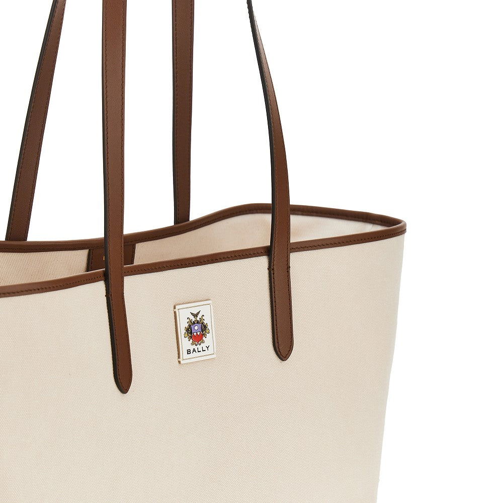Canvas tote bag with Bally Crest patch