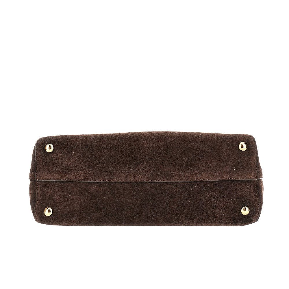 Suede leather small 'Libra' shopping bag