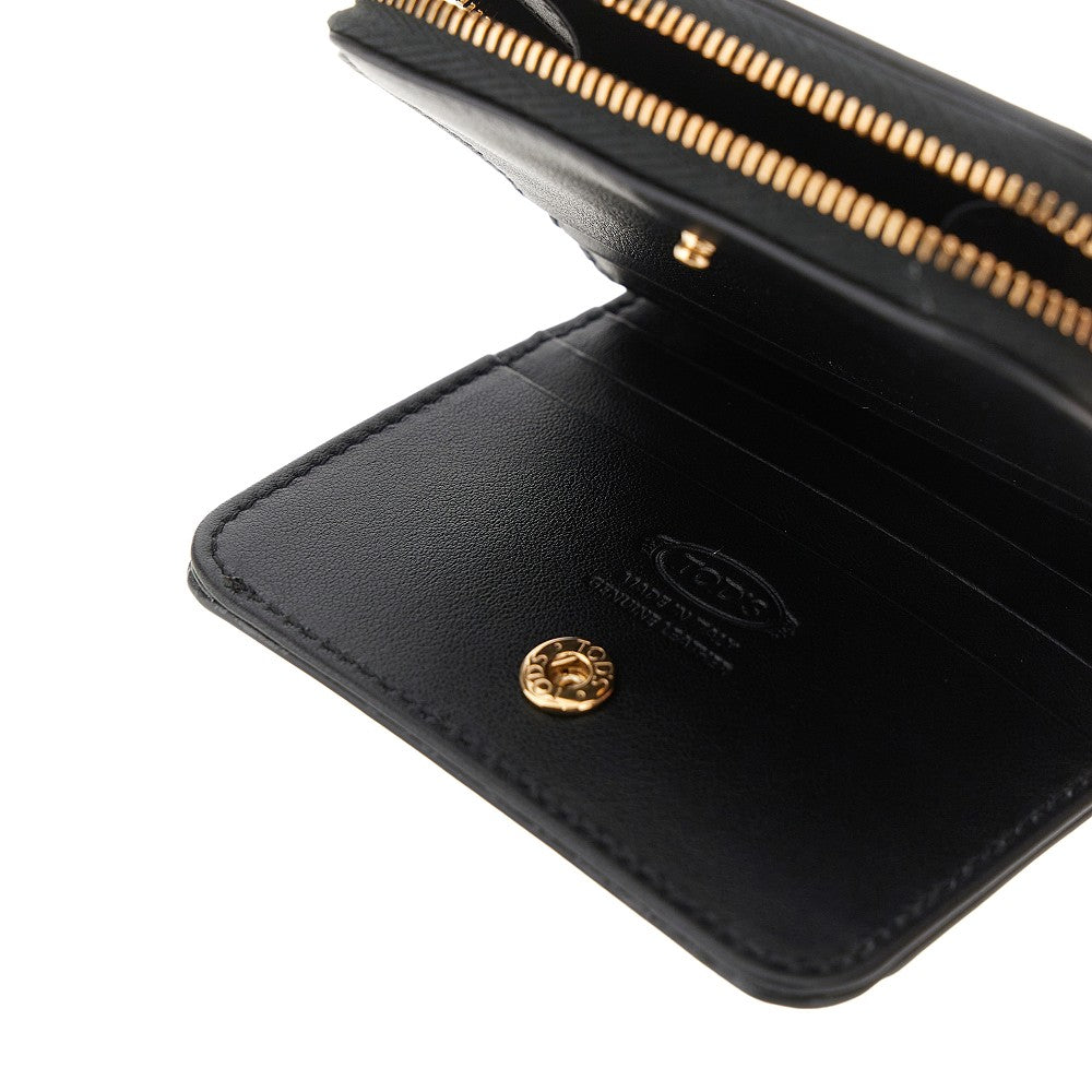 Leather small bi-fold wallet