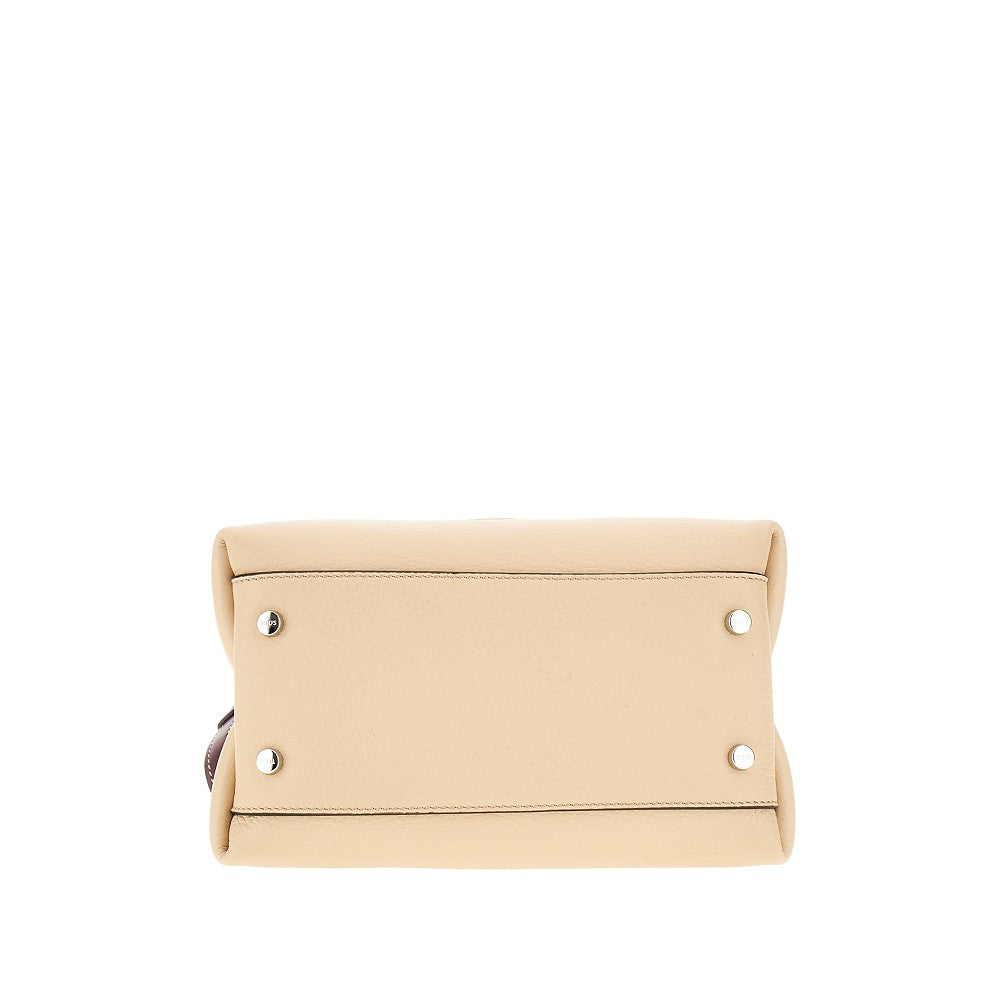 Grained leather mini shopping bag
