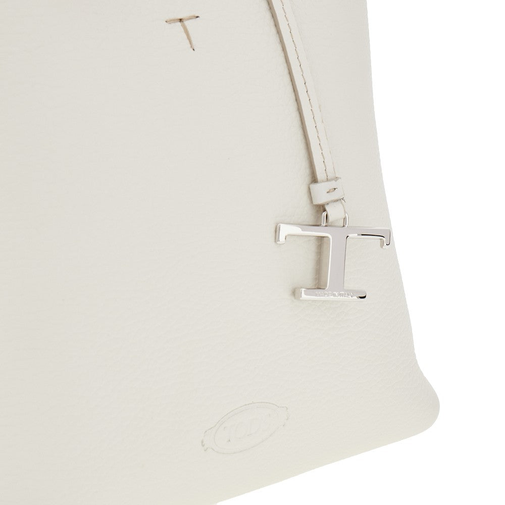 Grained leather mini shopping bag