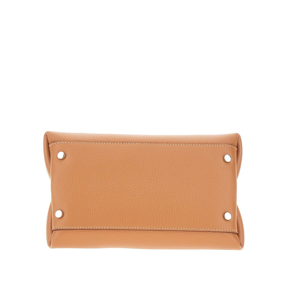Shopping bag micro in pelle martellata