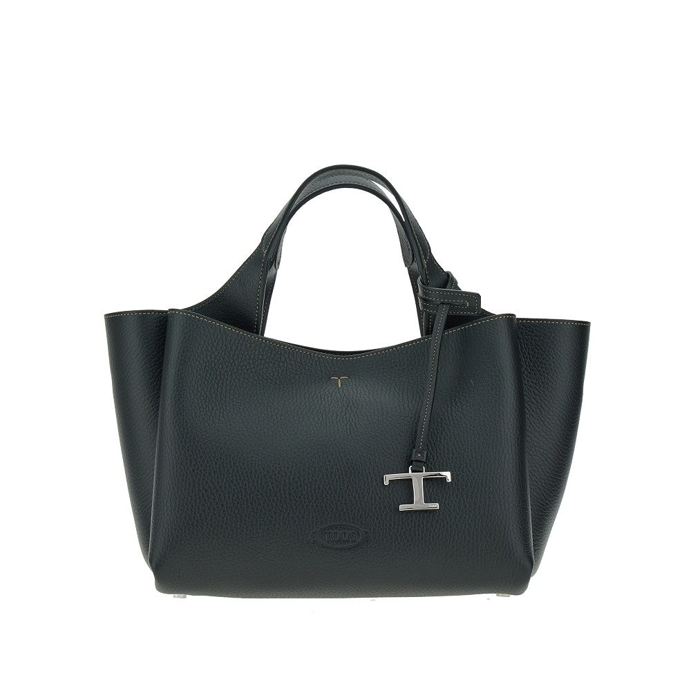 Borsa shopping mini in pelle martellata