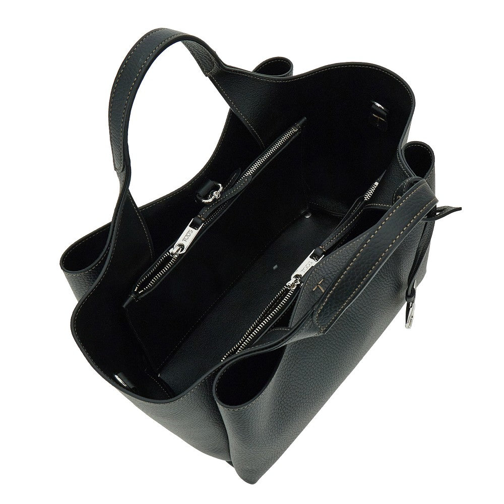 Borsa shopping mini in pelle martellata