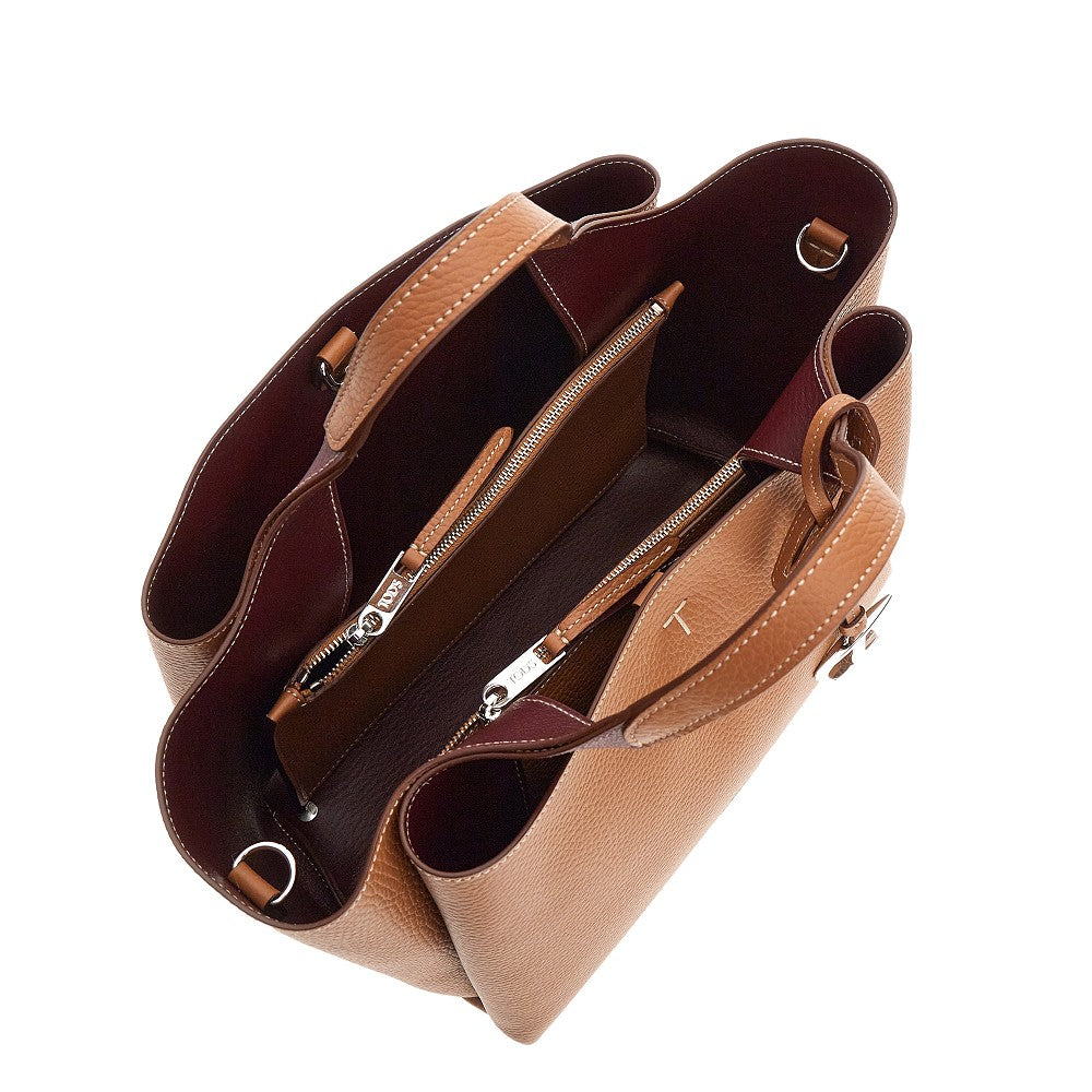 Borsa shopping mini in pelle martellata