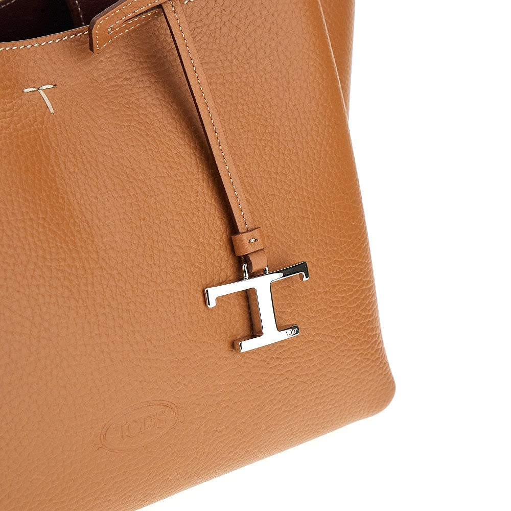 Borsa shopping mini in pelle martellata