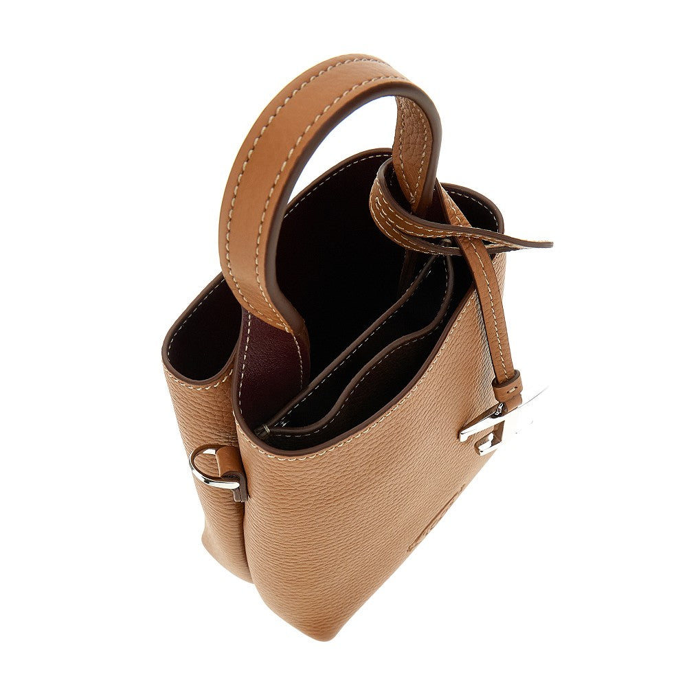 Micro bag in pelle con charm T Timeless