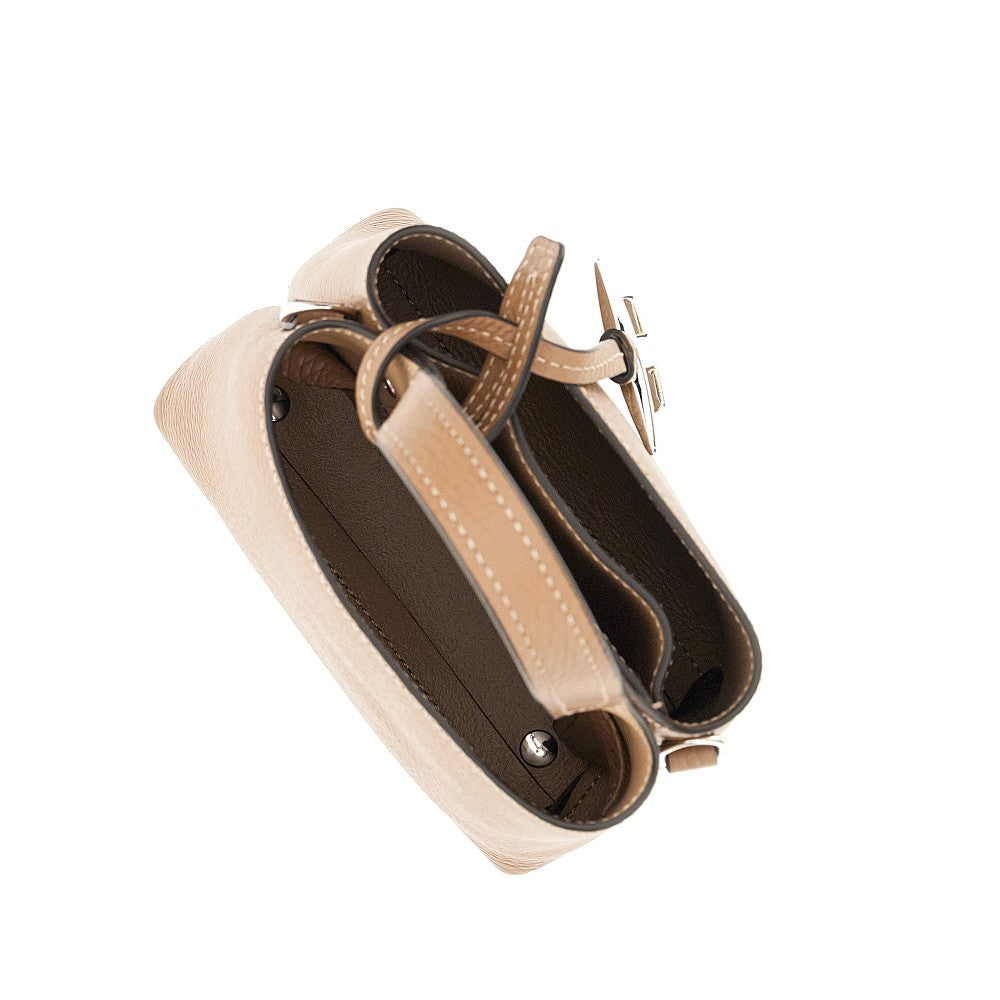 Micro bag in pelle con charm T Timeless