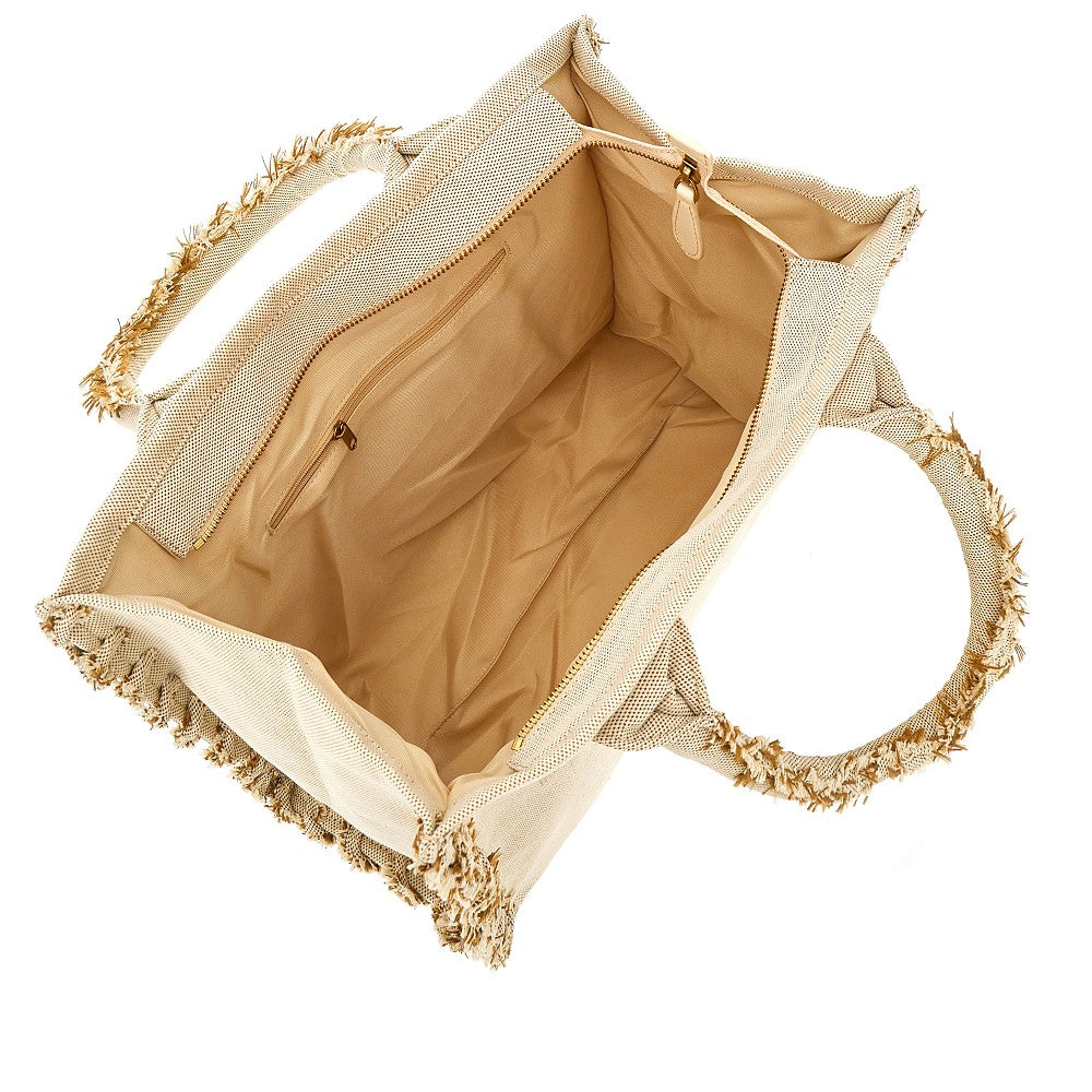 Beach shopper in canvas riciclato