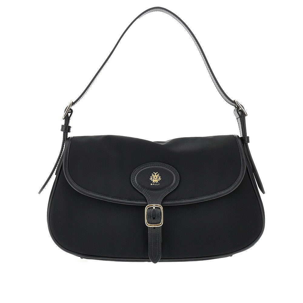 'B-Light' nylon and leather shoulder bag