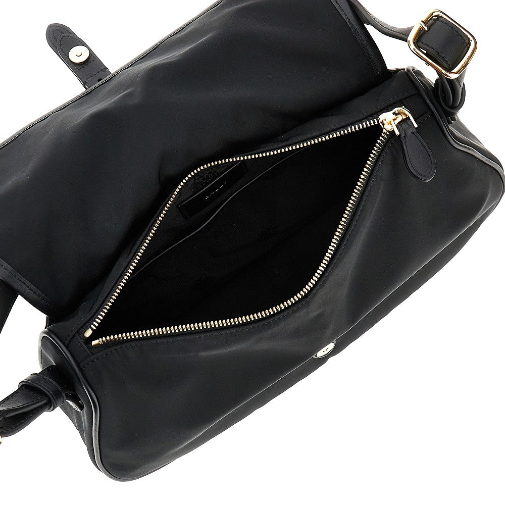 'B-Light' nylon and leather shoulder bag