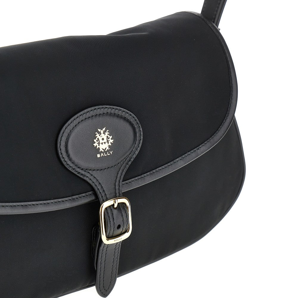'B-Light' nylon and leather shoulder bag