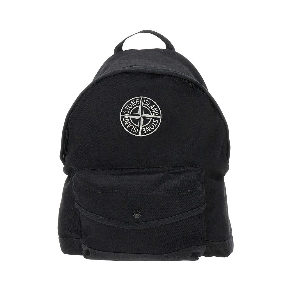 Logo embroidery cotton-blend backpack