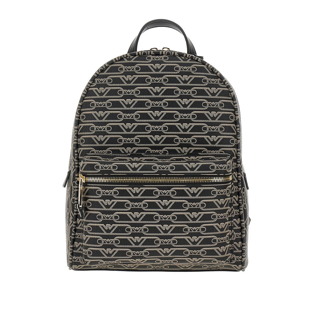 Eagle print coated fabric backpack