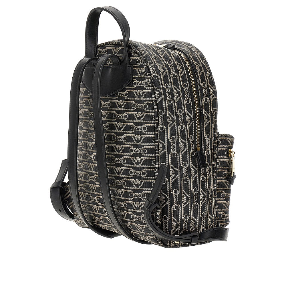 Eagle print coated fabric backpack