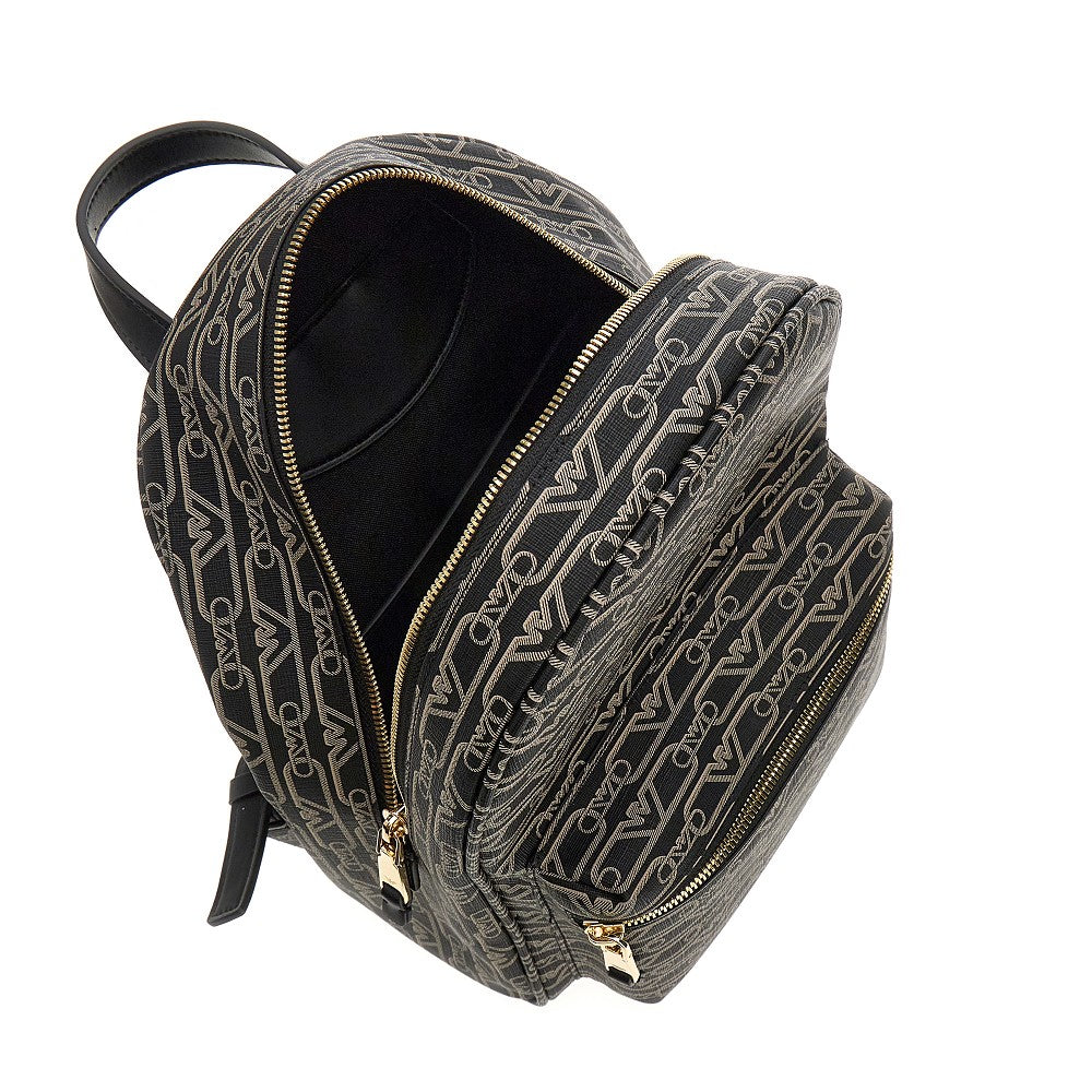 Eagle print coated fabric backpack
