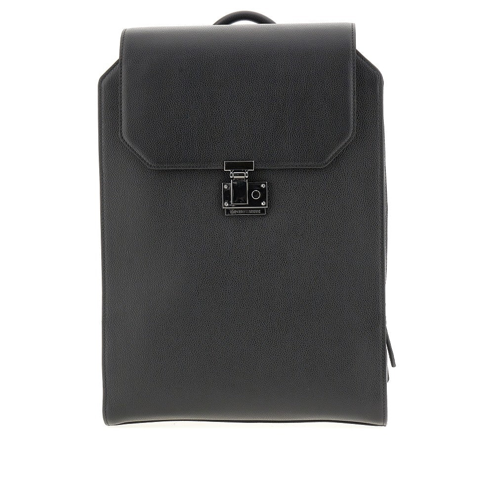Grained leather backpack