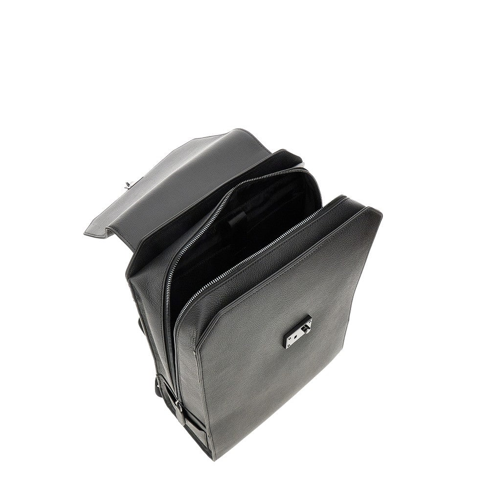 Grained leather backpack