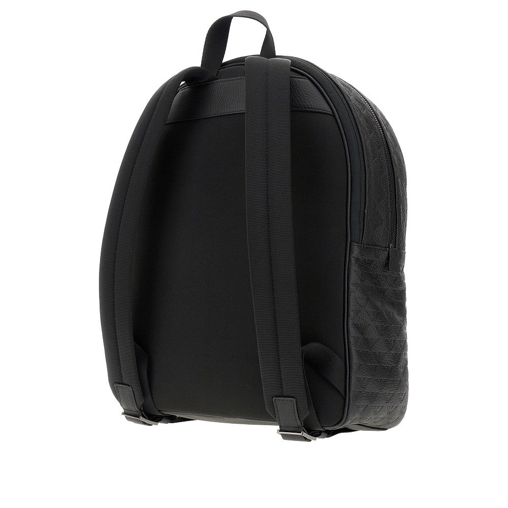 Eagle embossed leather backpack