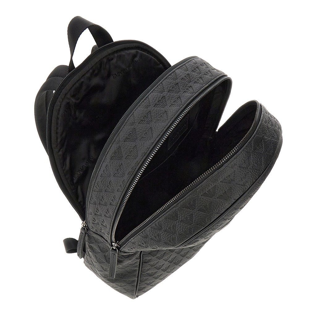 Eagle embossed leather backpack