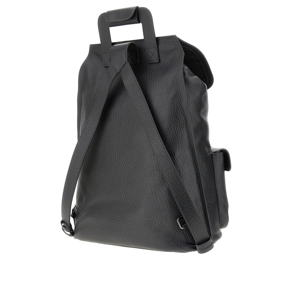 Grained leather backpack