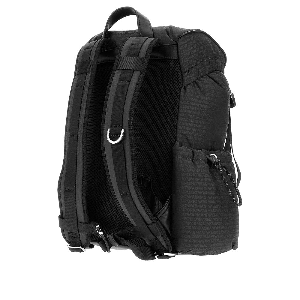 All-over logo jacquard nylon backpack