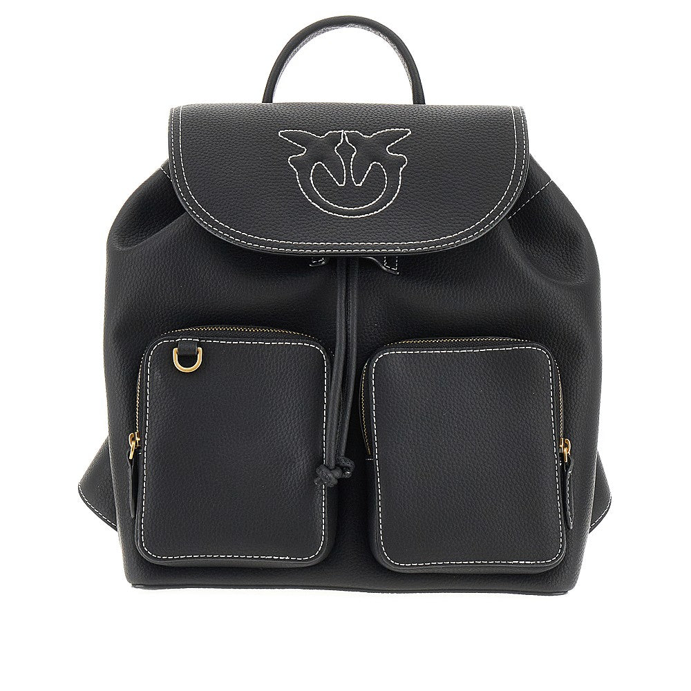 Zaino in pelle bottalata con ricamo Love Bird