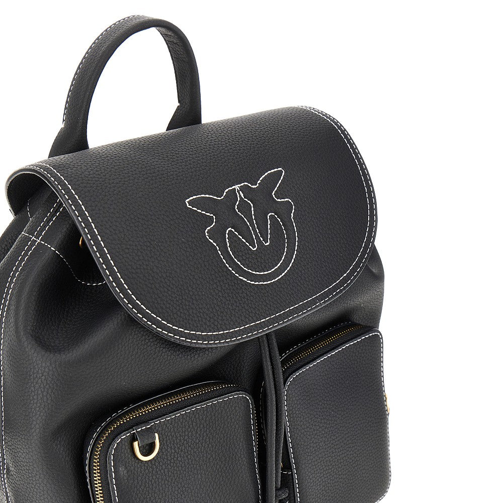 Zaino in pelle bottalata con ricamo Love Bird