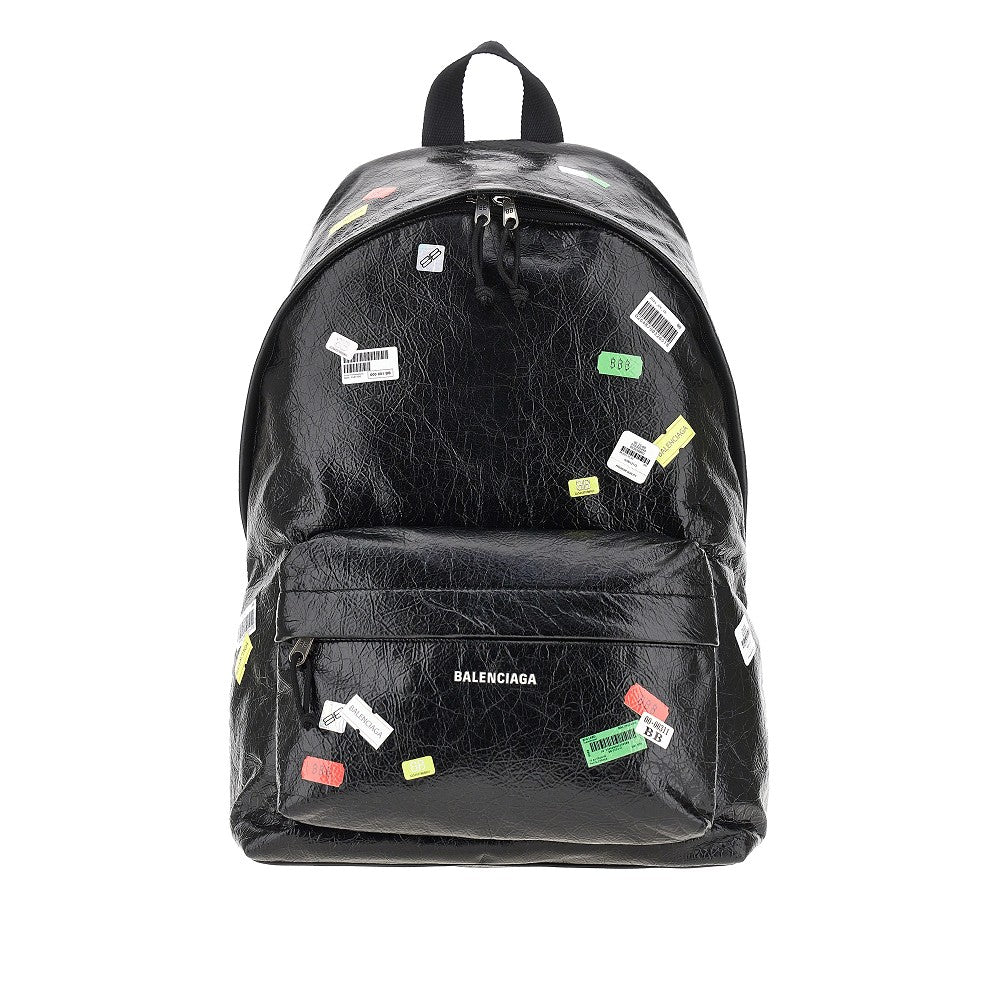 Sticker print Arena leather Explorer backpack BALENCIAGA – RBoutique
