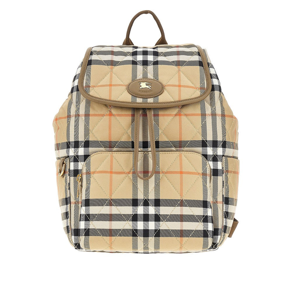 Zaino 'Horseshoe' in nylon Check trapuntato