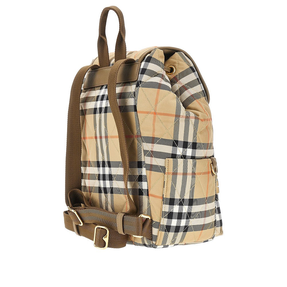 Zaino 'Horseshoe' in nylon Check trapuntato