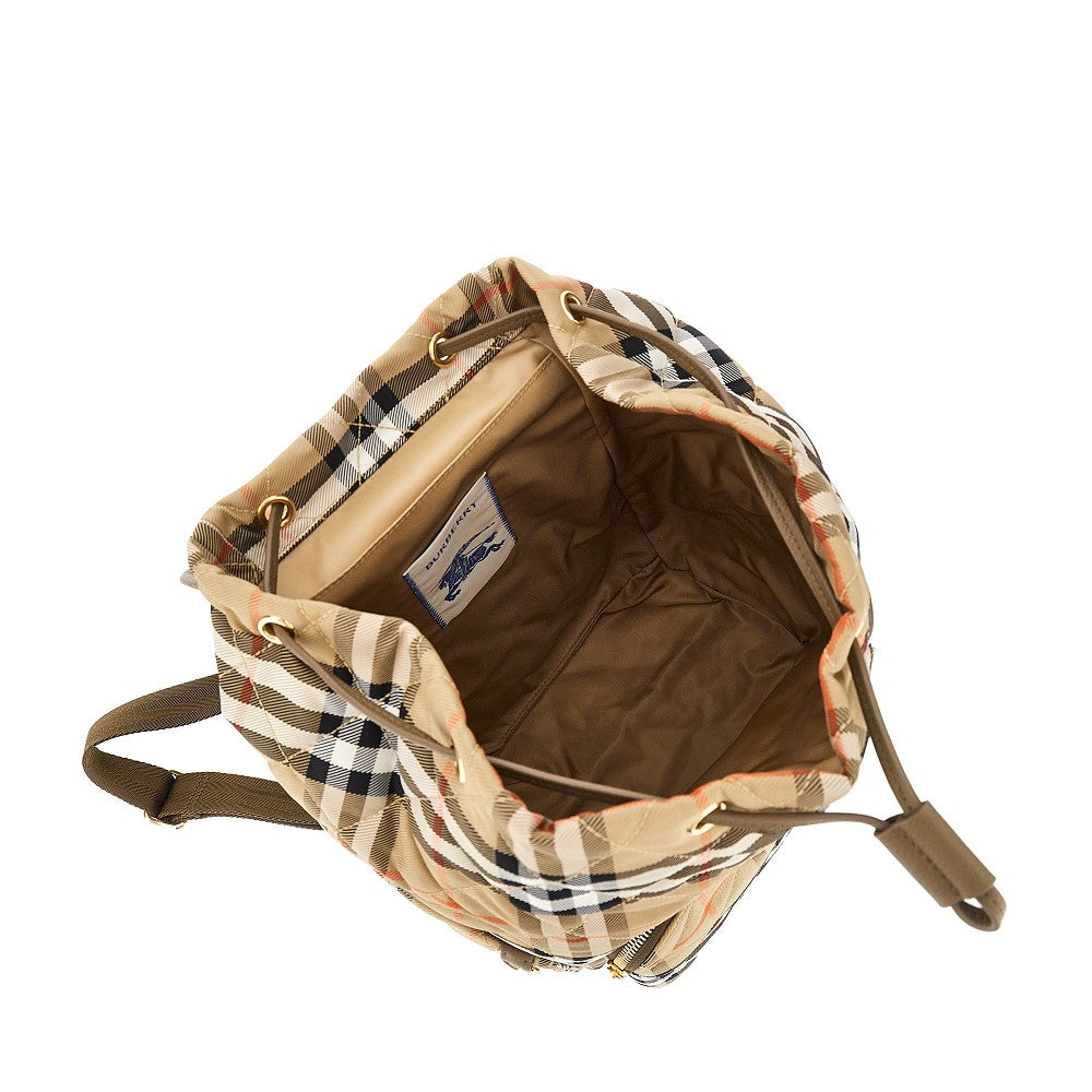 Zaino 'Horseshoe' in nylon Check trapuntato