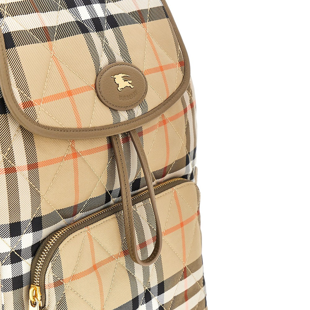 Zaino 'Horseshoe' in nylon Check trapuntato