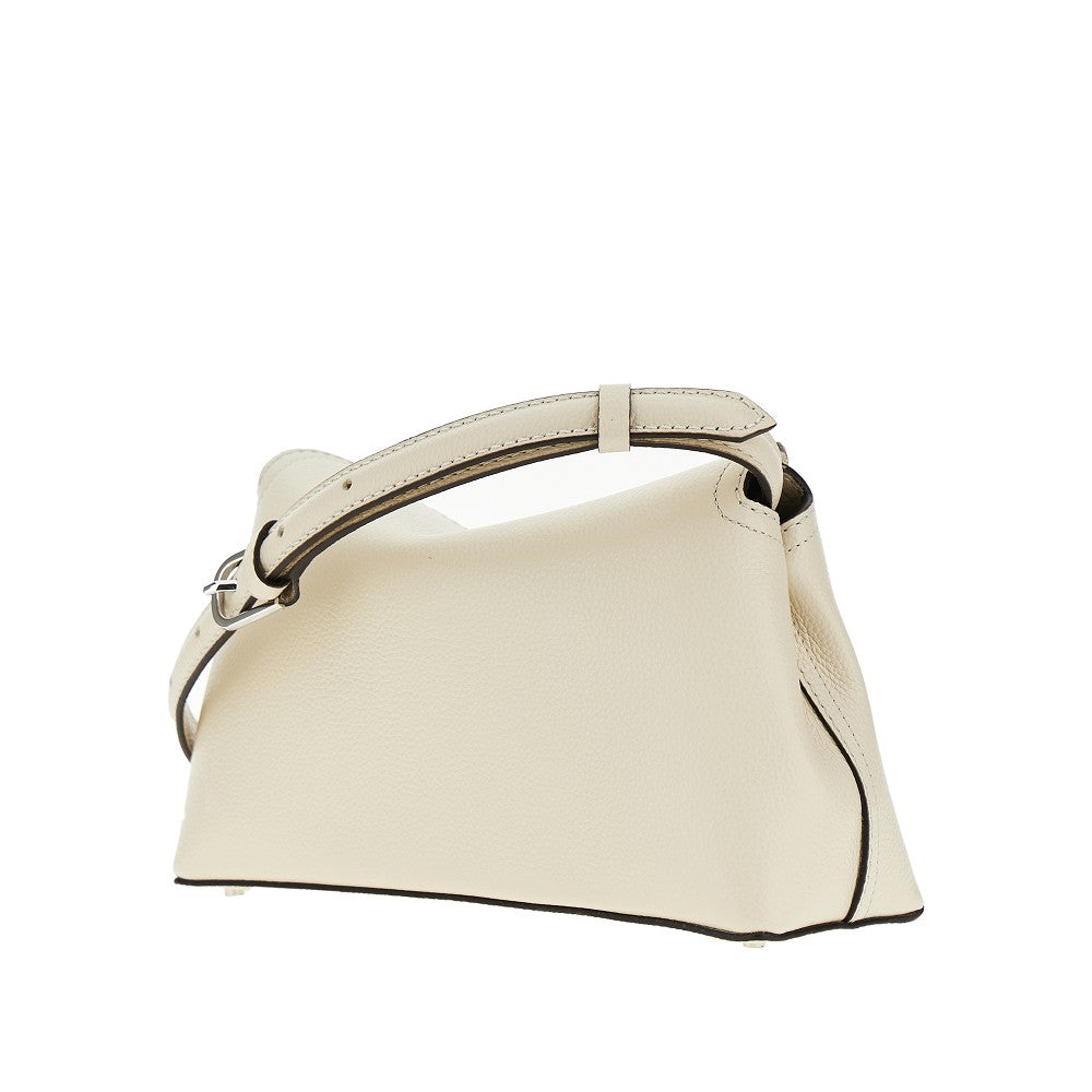'T-Lock' grained leather clutch