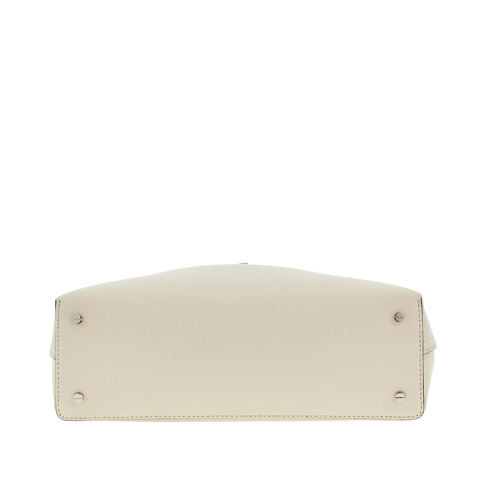 'T-Lock' grained leather clutch