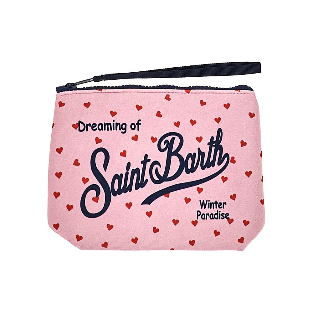 'Aline' pouch with hearts print