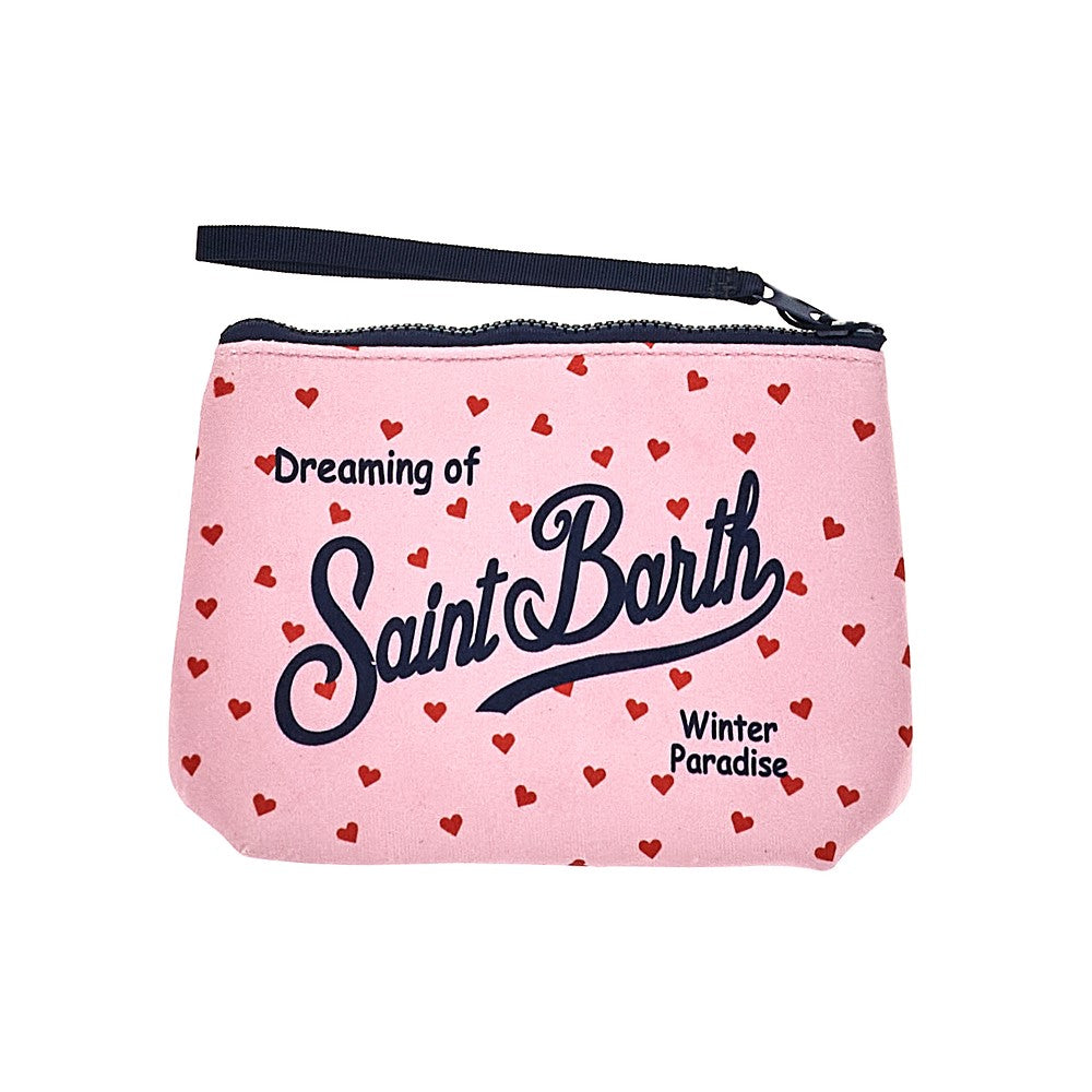 'Aline' pouch with hearts print