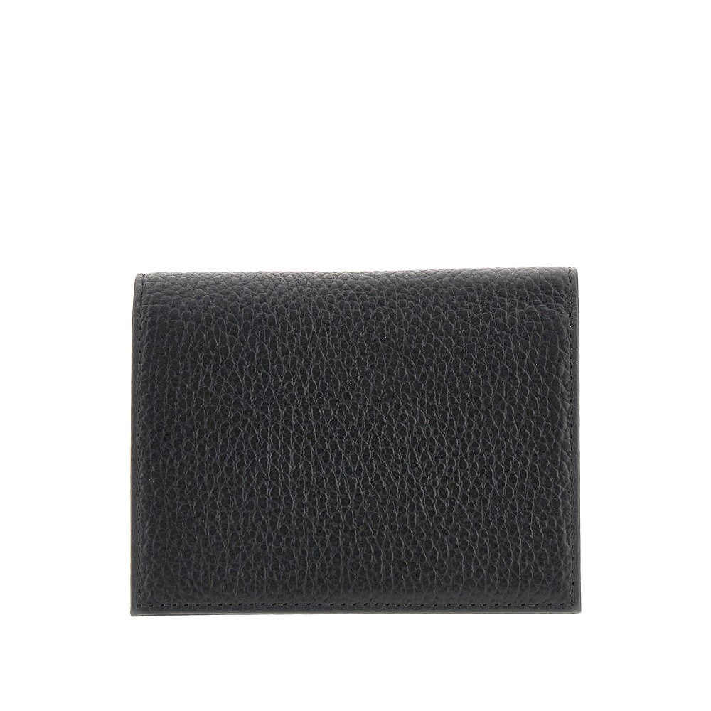 Grained leather bi-fold wallet