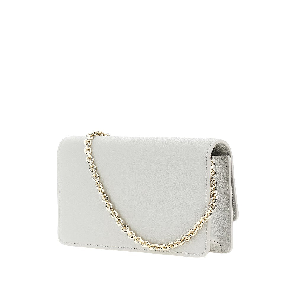 Clutch in pelle granata con catena