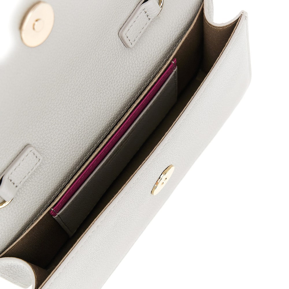 Clutch in pelle granata con catena