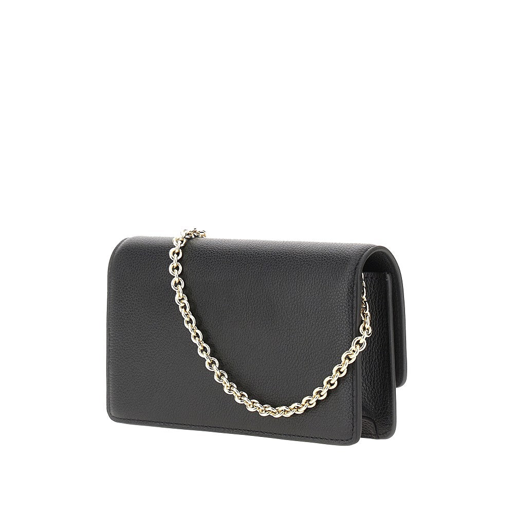 Clutch in pelle granata con catena