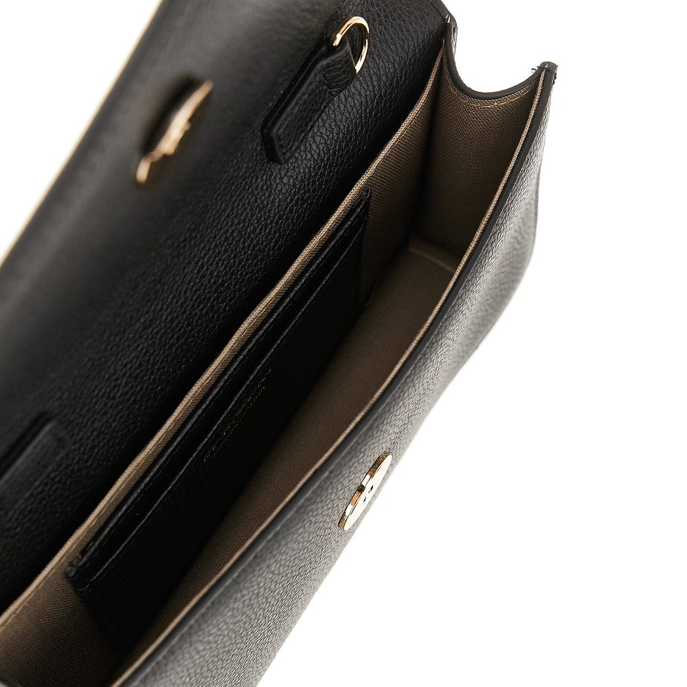 Clutch in pelle granata con catena