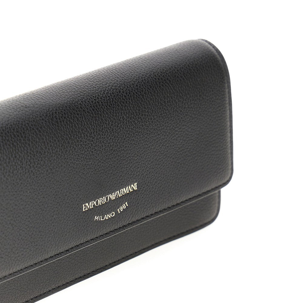 Clutch in pelle granata con catena