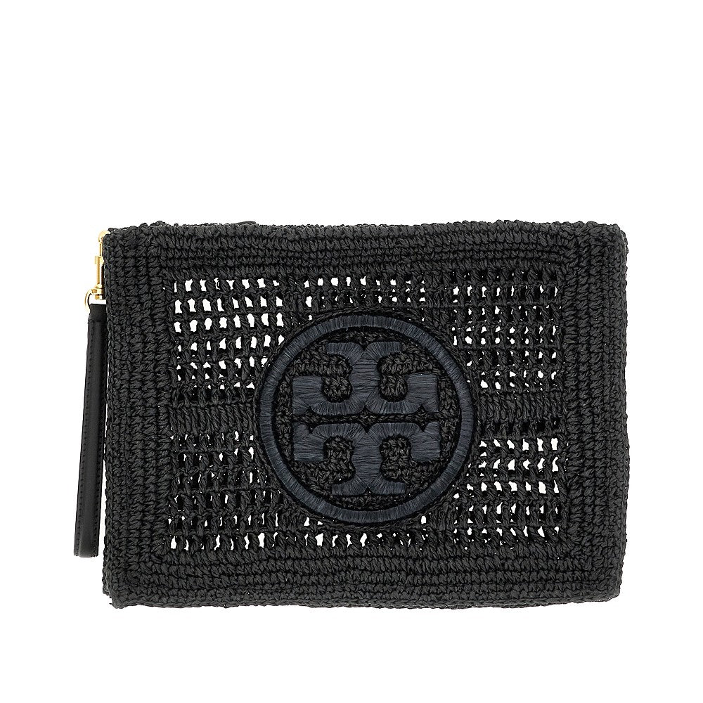 'Ella' crochet raffia pouch