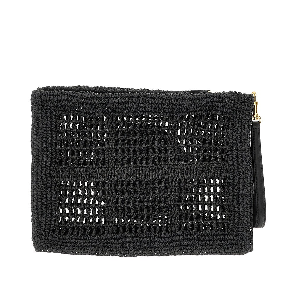 'Ella' crochet raffia pouch