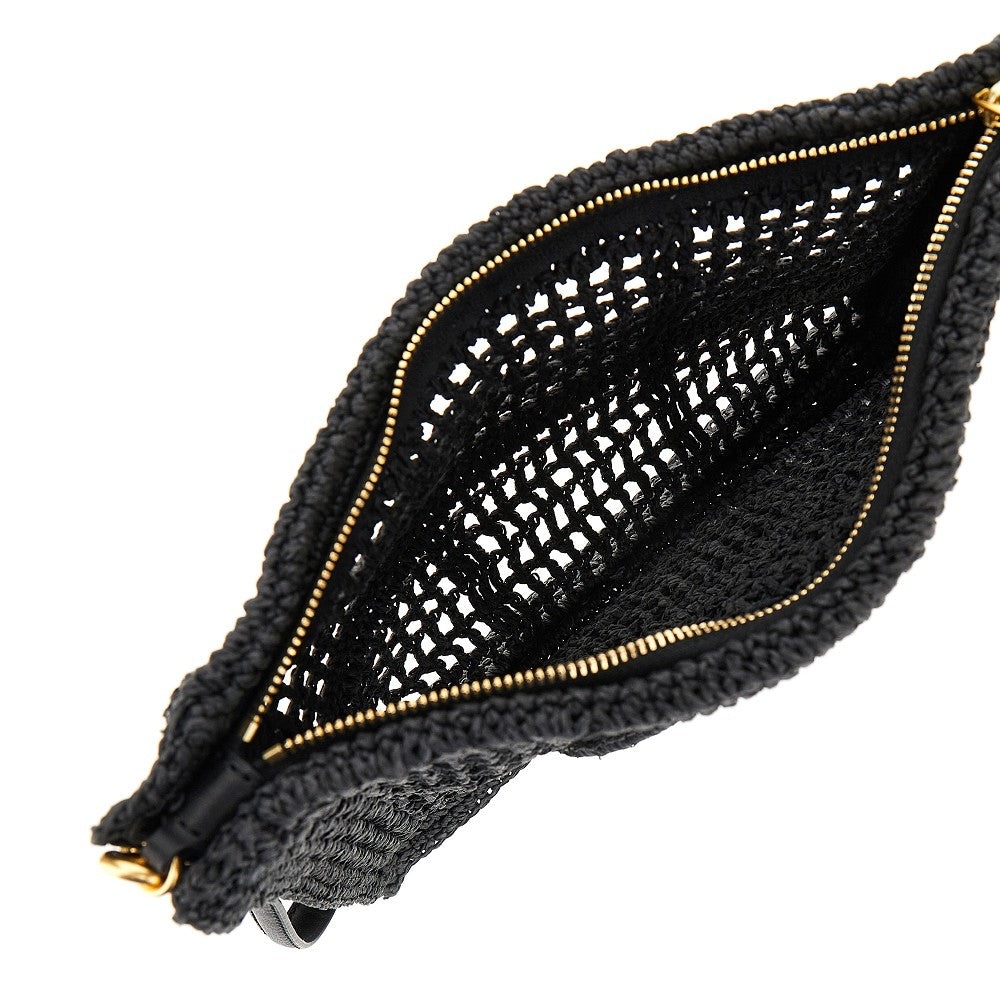 'Ella' crochet raffia pouch