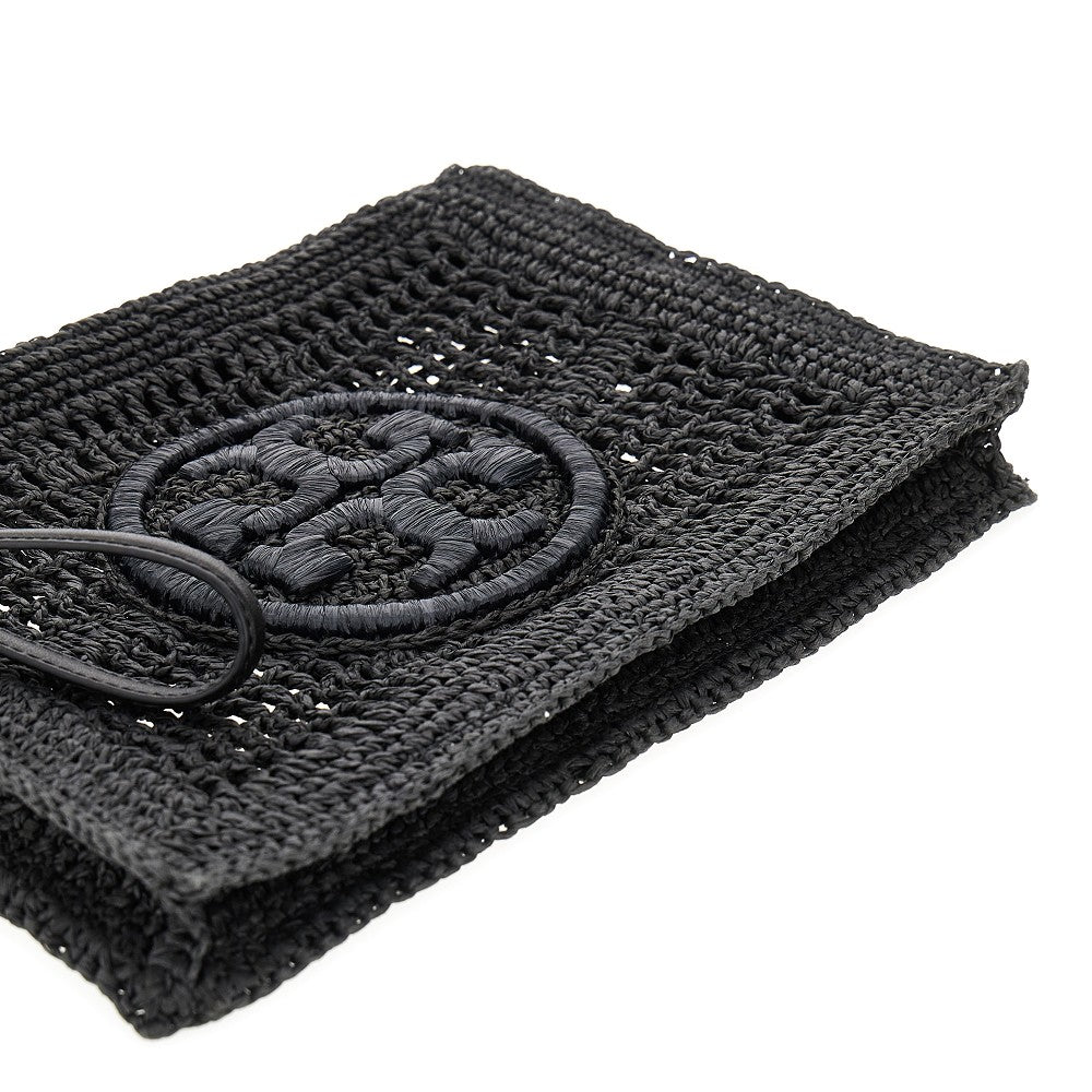 'Ella' crochet raffia pouch