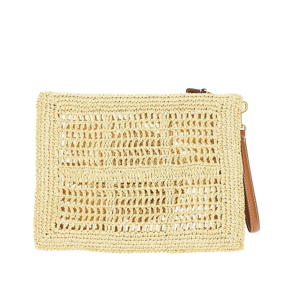 'Ella' crochet raffia pouch